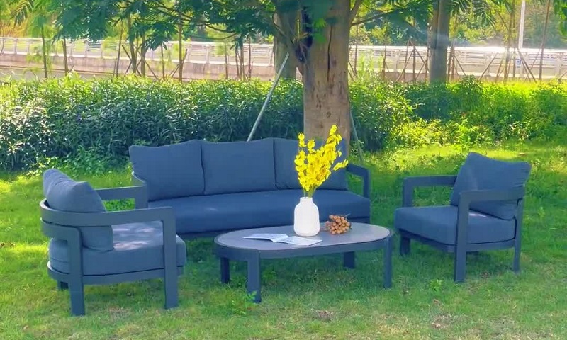 Model BP3888 Black Metal Outdoor Sofa